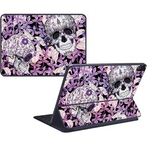 MightySkins Skin Compatible With Apple Magic Keyboard Folio for iPad 10th Gen (2022) - Flower Skull | Protective, Durable, and Unique Vinyl Decal wrap | Easy To Apply & Change Styles | Made in the USA