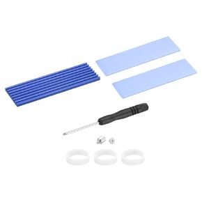 MECCANIXITY 1 Pack M.2 2280 Nvme SSD Heatsink Cooler Alloy Aluminum Heat Sink with Mounting Screws Screwdriver Kit,1mm,1.5mm Thermal Pad, for PC Laptop, Blue