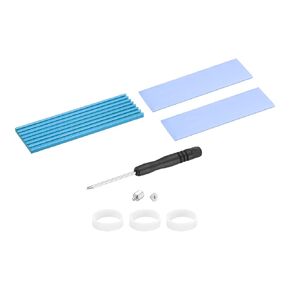 MECCANIXITY 1 Pack M.2 2280 Nvme SSD Heatsink Cooler Alloy Aluminum Heat Sink with Mounting Screws Screwdriver Kit,1mm,1.5mm Thermal Pad, for PC Laptop, Sky Blue