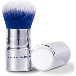 Brush Master Makeup Brush Retractable Kabuki Brush Travel Powder Brush for Foundation, Blush, Bronzer, Concealer, Portable Brush Cover (Blue Foundation Brush)