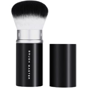 Brush Master Makeup Brush Retractable Kabuki Brush Travel Powder Brush for Foundation, Blush, Bronzer, Concealer, Portable Brush Cover (Blue Foundation Brush)