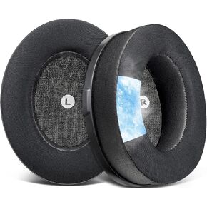 وسائد أذن بديلة من جل التبريد من SOULWIT لسماعات Audeze Penrose/Penrose X/Mobius، وسادات أذن لسماعات الرأس HyperX Cloud Orbit/Orbit S، وسائد من نسيج الحرير الجليدي المتين، رغوة عازلة للضوضاء - أسود