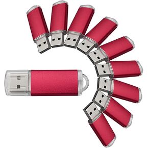 10 Pack 2GB USB Flash Drives 2GB Flash Drive Pack USB 2.0 USB Memory Stick-Red