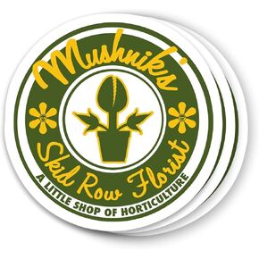 (3Pcs) Mr Mushnik's Skid Row Florist Little Shop of Horrors Flower Shop Sticker 3 Inch for Water Bottle, Tumbler, Laptop, Hat, Phone Case