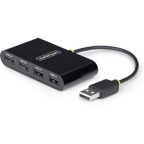 StarTech.com 4-Port USB 2.0 Hub, USB Bus Powered, Small Travel Mini USB Hub, Multi-Port USB 2.0 Splitter, Portable USB Hub