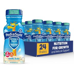 PediaSure Grow & Gain with Immune Support, Kids Protein Shake, 27 Vitamins and Minerals, Non-GMO, Gluten-Free, Strawberry, 8 Fl Oz (Pack of 24)