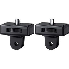 JJC 2-Pack Action Camera Tripod Adapter Mount, 1/4"-20 Adapter Screw Camera Mount for Sony Canon Nikon Fuji Fujifilm Cameras on GoPro Hero 13 12 11, DJI, AKASO, Insta360 Action Camera Tripod Stick