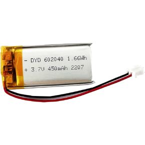 FITHOOD 602040 LI-PO Battery 3.7v 450mAh with JST Connector for Household Appliances