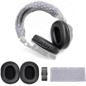 True Lambskin Ear Pads Pure Wool Headband Cushion Cover Kit Compatible with Audio Technica ATH M50X M50XBT M50RD M40X M30X M20X MSR7 SX1 Headphone (Ture Lambskin Kit)