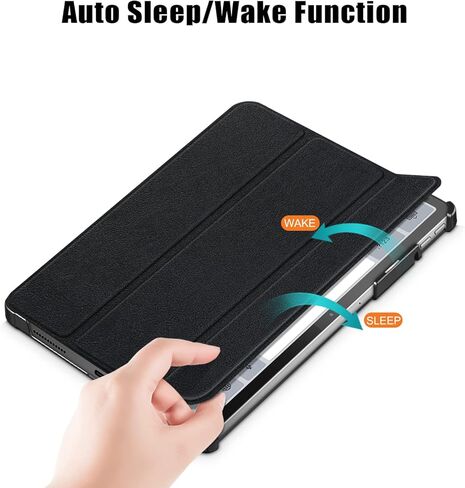 حافظة جيلينت لجهاز لينوفو تاب P11 2021، حافظة قابلة للطي رفيعة للغاية من جلد البولي يوريثان الذكي مع حامل لجهاز لينوفو تاب P11 TB-J606F إصدار 2021 باللون الأسود in Kuwait