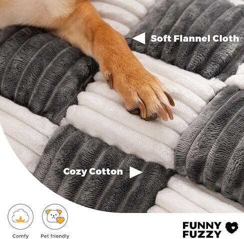 Pet Couch Covers for Sofa, 47.24"×37.4" Large Dogs Bed Mat for Sofa Couch Furniture Protector Cream Square Plaid Cozy Dog Couch Cover, Black Checkered, X-Large in Saudi Arabia