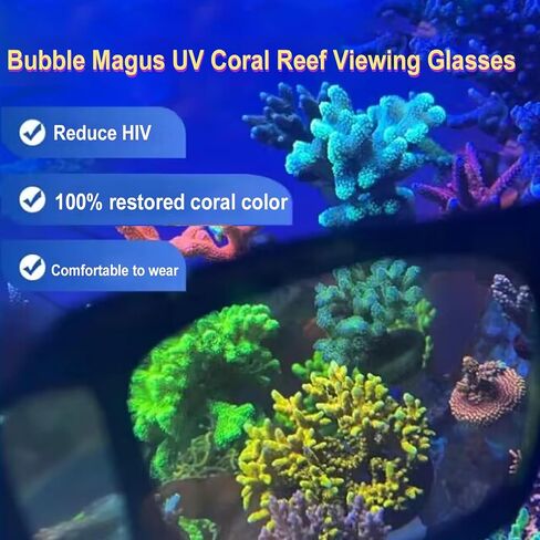 نظارات عرض الشعاب المرجانية بالأشعة فوق البنفسجية من Bubble Magus، زجاج للأشعة فوق البنفسجية لخزان الشعاب المرجانية في المياه المالحة، عرض SPS LPS Zoas in Saudi Arabia