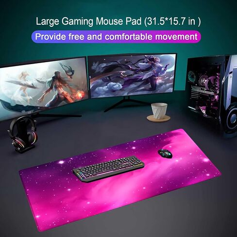 Large Extended Gaming Mouse Pad with Stitched Edges,Black 3D Design XL Desk Pad Mouse Pads for Desk,Waterproof Computer Keyboard Mat Mousepad with Non-Slip Base for Esports Pros/Gamer/Desktop/Office in Saudi Arabia