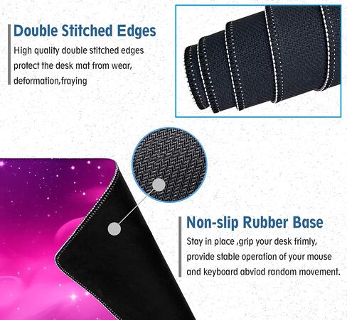 Large Extended Gaming Mouse Pad with Stitched Edges,Black 3D Design XL Desk Pad Mouse Pads for Desk,Waterproof Computer Keyboard Mat Mousepad with Non-Slip Base for Esports Pros/Gamer/Desktop/Office in Saudi Arabia