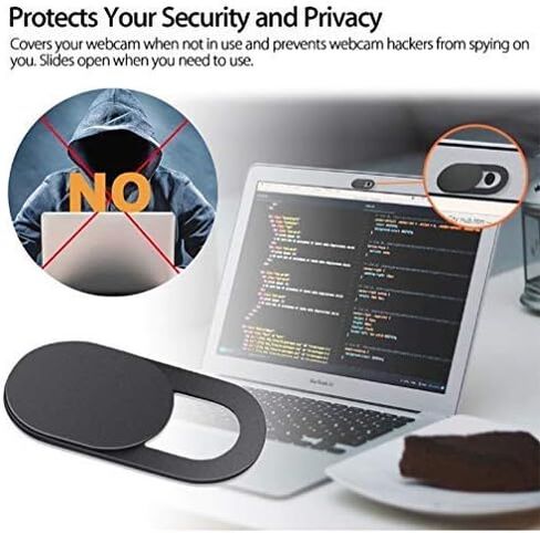 Ultra-Slim Laptop Camera Cover Slide | 0.03 Inch Thick | Upholds Digital Privacy | Compatible with Mobiles, Tablets, Desktops & Laptops | Classic Black - 3 Pack in Saudi Arabia