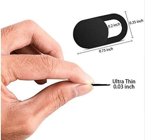 Ultra-Slim Laptop Camera Cover Slide | 0.03 Inch Thick | Upholds Digital Privacy | Compatible with Mobiles, Tablets, Desktops & Laptops | Classic Black - 3 Pack in Saudi Arabia