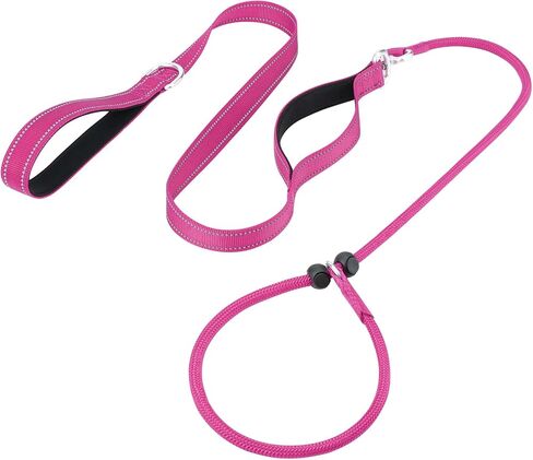 Aiyuda Tangle-Free Slip Lead for Dogs with Padded Traffic Handle, Reflective Dog Training Leash, 6ft Dog Leads for Walking, Double Handle Leash for Puppy, Small, Medium Dogs Under 40 LBS,Red/Black in Saudi Arabia