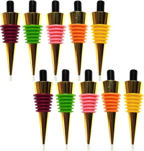 Blank Wine Bottle Stoppers 5 Pieces Colorful Sealing Ring Metal Bottle Stopper with Threaded Post Reusable DIY Handmade Project for Wedding Wine Party Wood Turning(Silver,8 x 1.25 Thread Size) in Saudi Arabia