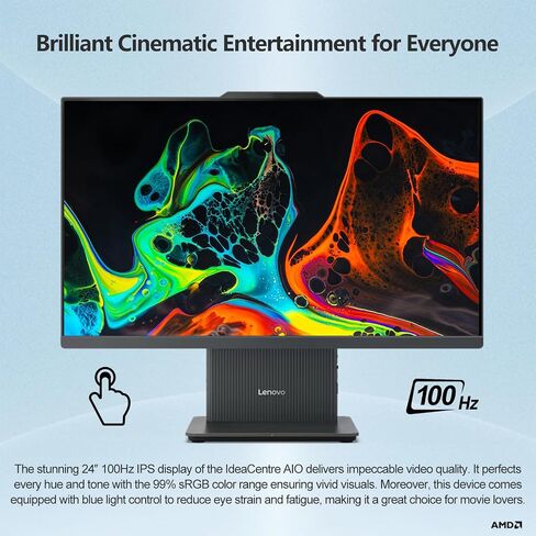 Lenovo أحدث IdeaCentre Business الكل في واحد، شاشة لمس FHD مقاس 23.8 بوصة 100 هرتز، معالج AMD، ذاكرة الوصول العشوائي DDR5 سعة 32 جيجابايت، SSD 2 تيرابايت، قاعدة شحن لاسلكية، لوحة مفاتيح وماوس لاسلكي، HDMI، Wi-Fi 6، Windows 11 Home in Saudi Arabia