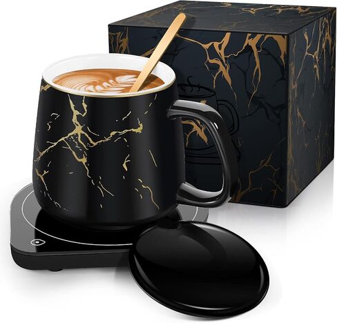 Coffee Mug Warmer & Mug Set, Coffee Cup Warmer with 2 Temperature Settings, Electric Coffee Warmer for Desk Auto Shut-Off, Candle Warmer Coffee Warmer with Mug Set for Christmas & Birthday Gifts in Saudi Arabia