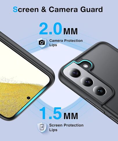 [NO.1 Magnetic for Samsung Galaxy S22 Case with MagSafe [Translucent Matte][Anti-Fingerprint][Military Grade Drop Tested] Slim Hard Case Silicone Bumper for Samsung Galaxy S22 Phone Case,Black in Saudi Arabia