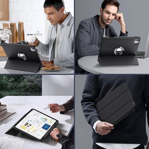 MoKo for New iPad Pro 13 inch Case 2024 M4 (7th Generation) with Pencil Holder, Smart Cover for iPad Pro 13 inch with Soft TPU Back, Hollow Logo/Auto Wake/Sleep, Black in Saudi Arabia
