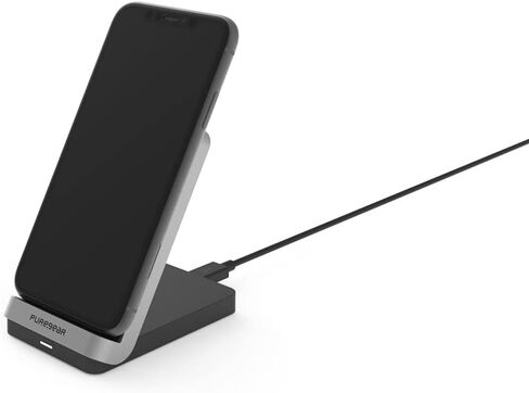 لوحة شحن لاسلكية سريعة PureGear 10W مع مسند، حامل شحن لاسلكي معتمد من Qi لأجهزة iPhone 11، 11 Pro، 11 Pro Max، SE،Xs Max، XR،XS، Galaxy S22، S21، S20، S10، S9 والمزيد من الأجهزة التي تدعم Qi in Kuwait