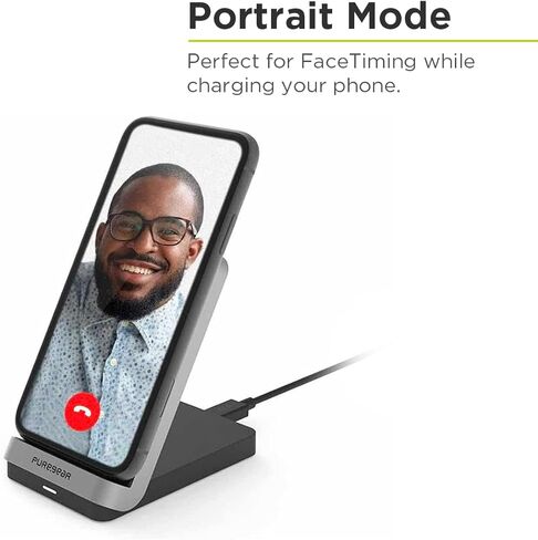 لوحة شحن لاسلكية سريعة PureGear 10W مع مسند، حامل شحن لاسلكي معتمد من Qi لأجهزة iPhone 11، 11 Pro، 11 Pro Max، SE،Xs Max، XR،XS، Galaxy S22، S21، S20، S10، S9 والمزيد من الأجهزة التي تدعم Qi in Kuwait