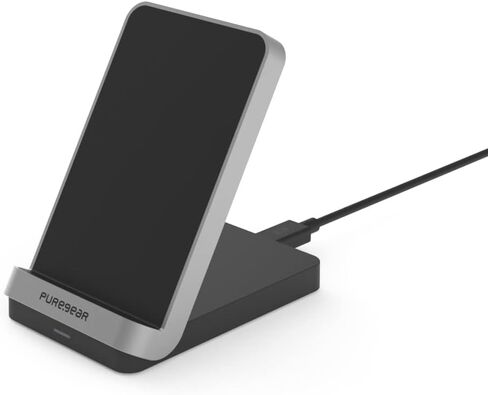 لوحة شحن لاسلكية سريعة PureGear 10W مع مسند، حامل شحن لاسلكي معتمد من Qi لأجهزة iPhone 11، 11 Pro، 11 Pro Max، SE،Xs Max، XR،XS، Galaxy S22، S21، S20، S10، S9 والمزيد من الأجهزة التي تدعم Qi in Kuwait