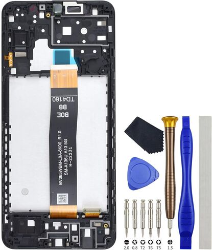 Full LCD Digitizer Touch Screen Assembly Replacement for Samsung Galaxy A13 5G SM-A136Uwith Screen Frame and Tool Kit Black 6.5" in Saudi Arabia