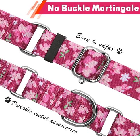Hikiko Martingale Collar for Dogs with No Buckle Floral Daisy Dog Collar Soft Nylon No Pull Dog Collars for Small Dogs,Green Flower,S in Saudi Arabia