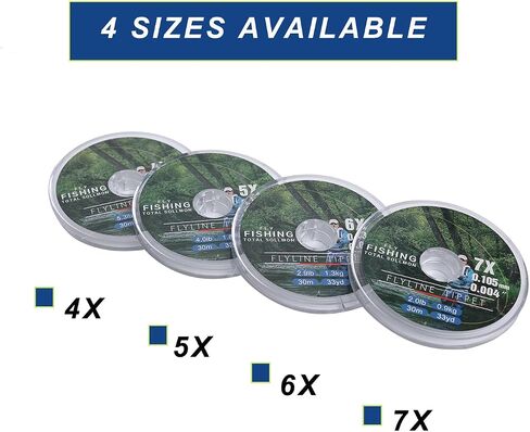 Raprance Tippet Line with Holder 30M /33Yds Fly Fishing Tippets Leaders Trout Freshwater Saltwater 3X 4X 5X 6X 7X in Kuwait