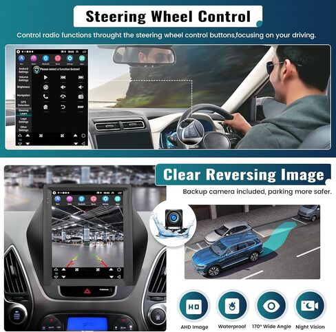 UNITOPSCI 1G+32G Android 13 Car Stereo Radio for Hyundai ix35 Tucson 2010-2015 GPS Navigation Head Unit Bluetooth 9.7 Inch Vertical Touch Screen WiFi Mirror Link FM/RDS Radio SWC + Backup Camera Mic in Saudi Arabia
