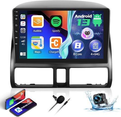 8-Core 4+64G Android Car Stereo for Honda CRV 2002-2006 with Carplay Android Auto 59 Theme 9 inch Touchscreen Bluetooth 5.0 FM/RDS Network Radio DSP 32EQ AI Voice GPS in Saudi Arabia