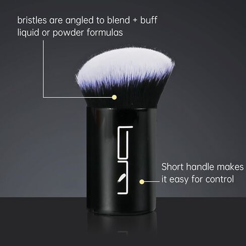 Brush Master Makeup Brush Retractable Kabuki Brush Travel Powder Brush for Foundation, Blush, Bronzer, Concealer, Portable Brush Cover (Blue Foundation Brush) in Kuwait