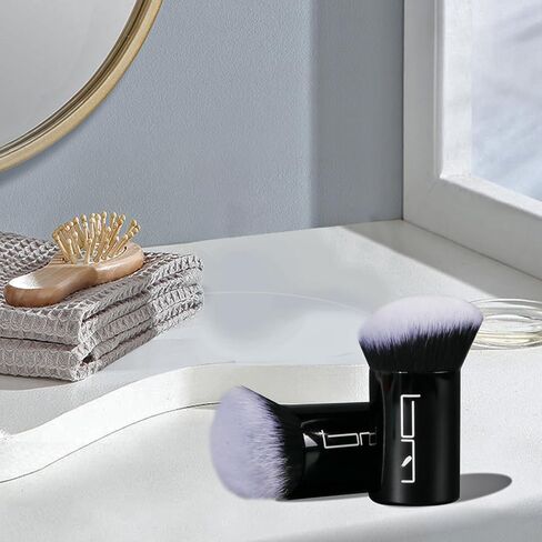 Brush Master Makeup Brush Retractable Kabuki Brush Travel Powder Brush for Foundation, Blush, Bronzer, Concealer, Portable Brush Cover (Blue Foundation Brush) in Kuwait