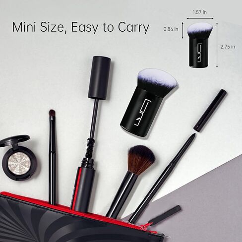 Brush Master Makeup Brush Retractable Kabuki Brush Travel Powder Brush for Foundation, Blush, Bronzer, Concealer, Portable Brush Cover (Blue Foundation Brush) in Kuwait