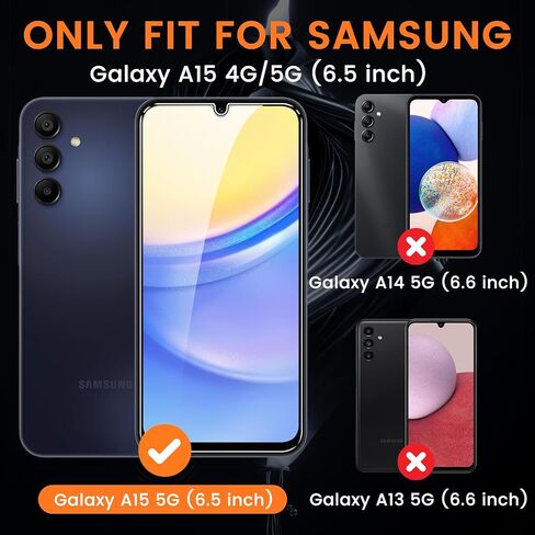 BNCHI [عبوة من 3+3 واقي شاشة للخصوصية لهاتف Samsung Galaxy A15 5G مع 3 قطع من واقي عدسة الكاميرا، فيلم زجاجي مقوى مضاد للتجسس، صلابة 9H، مضاد للخدش، حساس للمس in Saudi Arabia