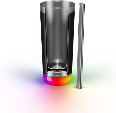 HidrateSpark PRO Smart Tumbler Bundle – Insulated Stainless Steel – Tracks Water Intake with Bluetooth, LED Glow Reminder When You Need to Drink – 20oz, Brushed Stainless Steel + 3 Straws in Saudi Arabia