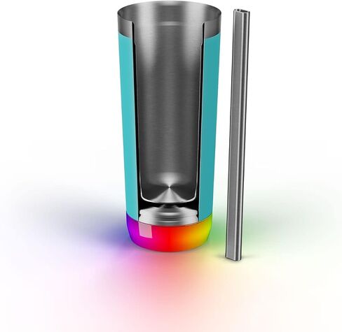 HidrateSpark PRO Smart Tumbler Bundle – Insulated Stainless Steel – Tracks Water Intake with Bluetooth, LED Glow Reminder When You Need to Drink – 20oz, Brushed Stainless Steel + 3 Straws in Saudi Arabia