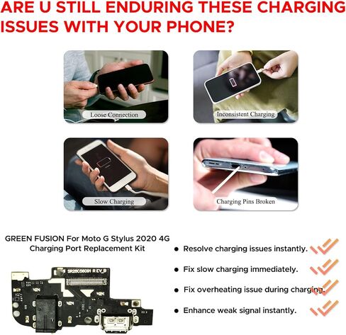 Charging Port Replacement Kit Compatible with Moto G Stylus 2020, XT2043, XT2043-4, XT2043-5, XT2043-7 Dock Board USB-C Connector, with Instruction Manual, Toolkit in Saudi Arabia