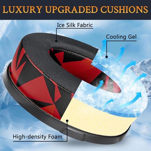 SOULWIT Cooling-Gel Replacement Earpads for Audeze Penrose/Penrose X/Mobius, Ear Pads for HyperX Cloud Orbit/Orbit S Headphones, Cushions with Durable Ice Silk Fabric, Noise Isolation Foam-Black in Saudi Arabia