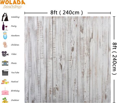 7x5FT Vintage Wood Backdrop Retro Rustic White Gray Wooden Floor Backdrops for Photography Kids Adult Photo Booth Video Shoot Vinyl Studio Prop 11890 in Saudi Arabia