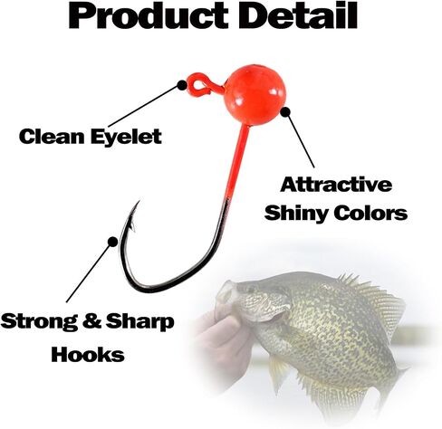 Fly Tying Jigs Kit,60pcs Small Jig Heads for Fly Fishing,Round Ball Crappie Jigs Trout Tying Flies Ice Fishing 1/64oz 1/32oz 1/28oz 1/16oz in Saudi Arabia