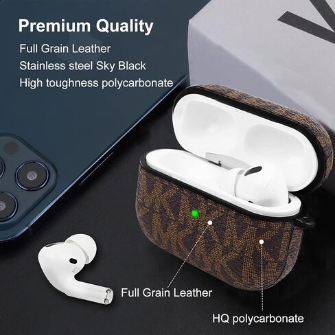 غطاء حافظة AirPods Pro مع سلسلة مفاتيح، غطاء حماية فاخر ممتص للصدمات من Airpods Pro لحافظة الشحن اللاسلكي AirPods Pro، إضاءة أمامية مرئية باللون الأخضر الصنوبري in Saudi Arabia