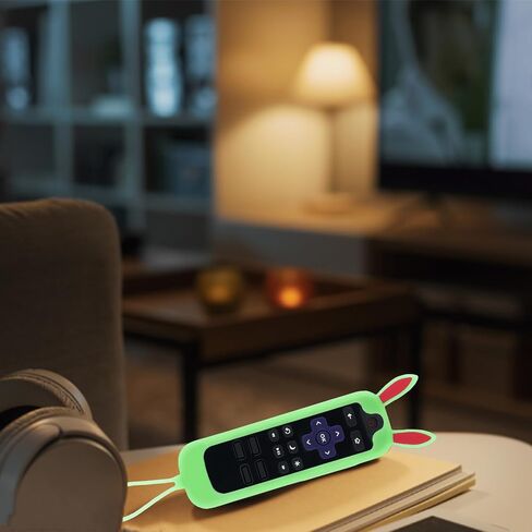 غطاء 3 قطع لجهاز التحكم عن بعد Roku Express مع تصميم آذان أرنب يتوهج في الظلام، غطاء جهاز التحكم عن بعد Onn متوافق مع عصا التبخير Hisense TCL Roku TV in Saudi Arabia