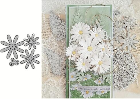 Flower&Leave Metal Cutting Die for Scrapbooking - Durable, Cut Stencils for DIY Scrapbook Photo Album Decorative Paper Card, Card Making Supplies, Embossing, Stencils & Crafting Die Cut in Saudi Arabia