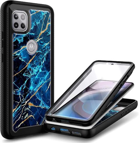 NZND Case for Motorola One 5G Ace (One 5G UW Ace) with [Built-in Screen Protector] [16FT Military Grade Drop Tested] Full-Body Protective Shockproof Rugged Bumper Case (Black) in Kuwait