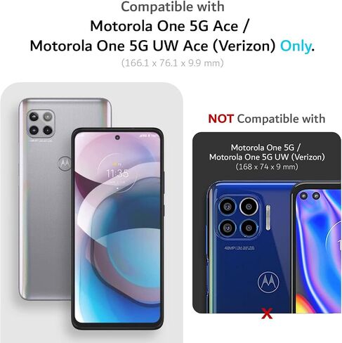 NZND Case for Motorola One 5G Ace (One 5G UW Ace) with [Built-in Screen Protector] [16FT Military Grade Drop Tested] Full-Body Protective Shockproof Rugged Bumper Case (Black) in Kuwait
