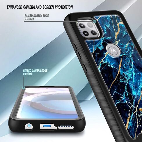 NZND Case for Motorola One 5G Ace (One 5G UW Ace) with [Built-in Screen Protector] [16FT Military Grade Drop Tested] Full-Body Protective Shockproof Rugged Bumper Case (Black) in Kuwait